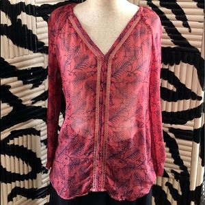 Lucky Brand Sheer Tunic Top Medium